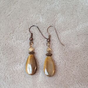 Tiger eye drop earrings